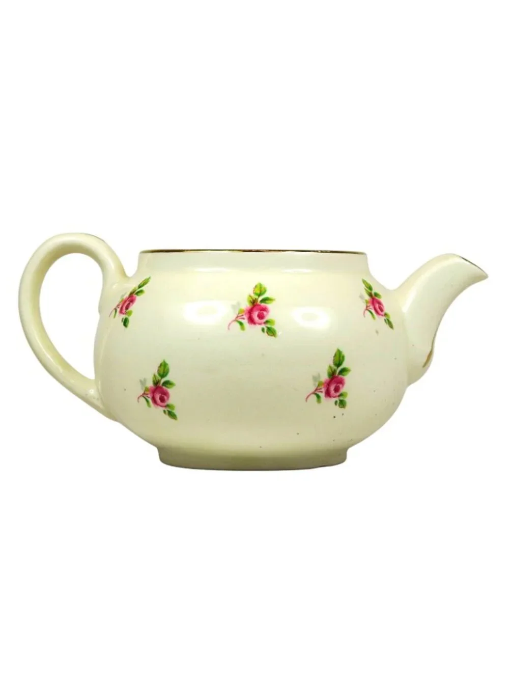 Sampson Bridgwood 14oz Floral Teapot c1950s Roses #42 Mold Made in England